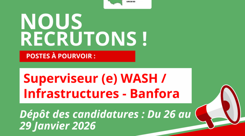 AVIS DE RECRUTEMENT N°01-2026/URCB-SD/RAF